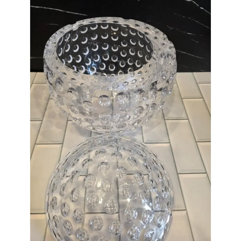 Mid-Century Modern Grainware Spherical Lucite Ice Bucket Golf Ball Cocktails GUC